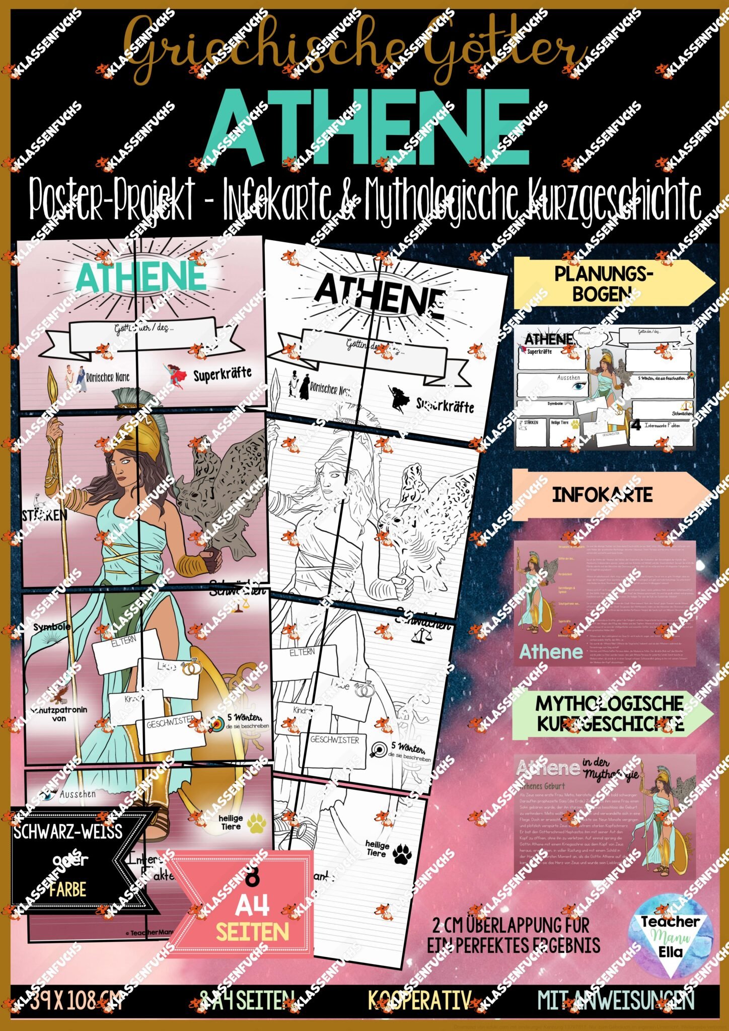 Griechische G Tter Des Olymp Athene Poster Projekt Steckbrief